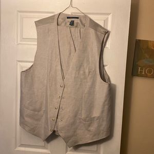 Perry Ellis vest and pants set 2xl tall pants 44x36 this is a Linen set